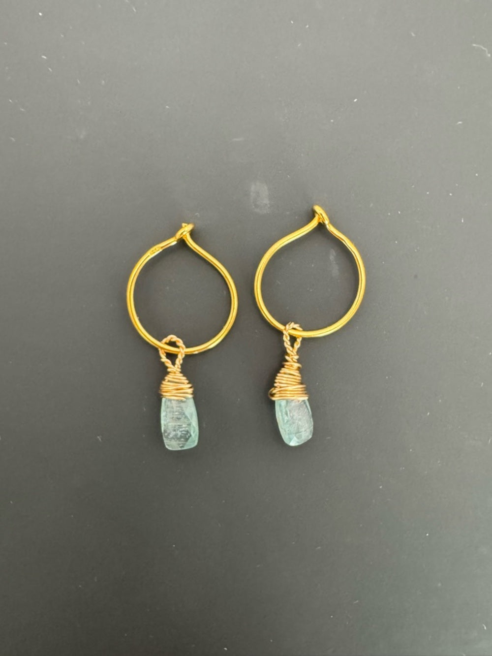 HP060 Kyanite Gold Hoops