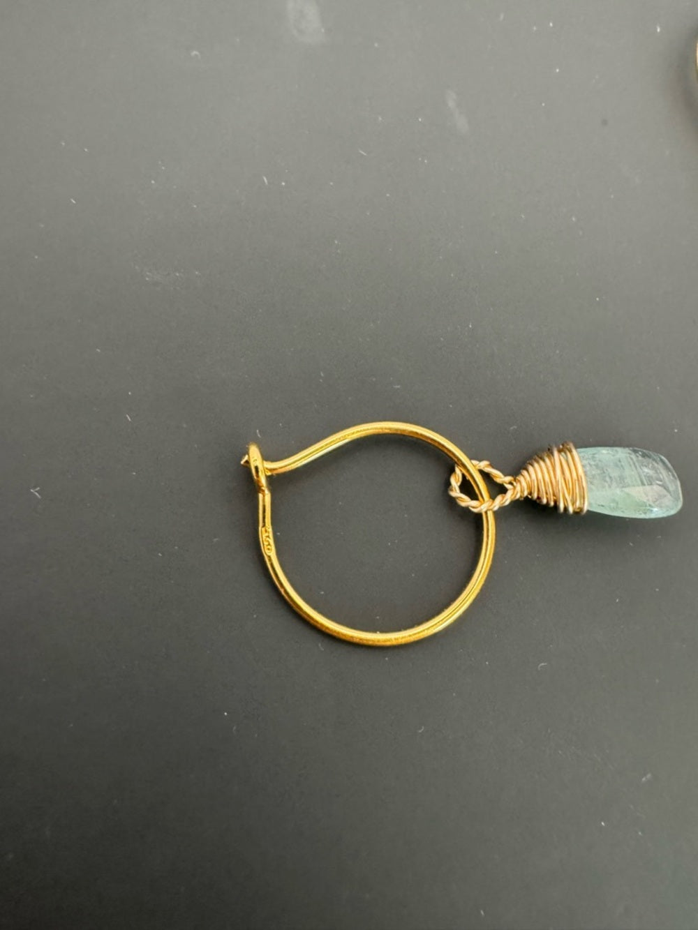 HP060 Kyanite Gold Hoops