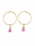 HP83772 Pink Sapphire Gold Hoops