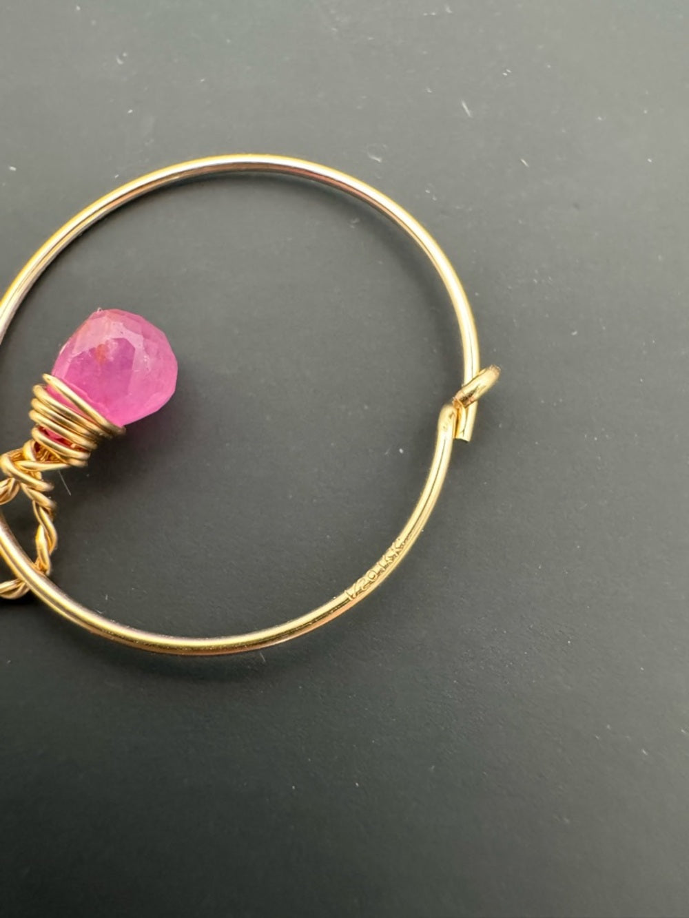 HP83772 Pink Sapphire Gold Hoops