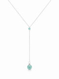 L016 Amazonite Coin Lariat Necklace