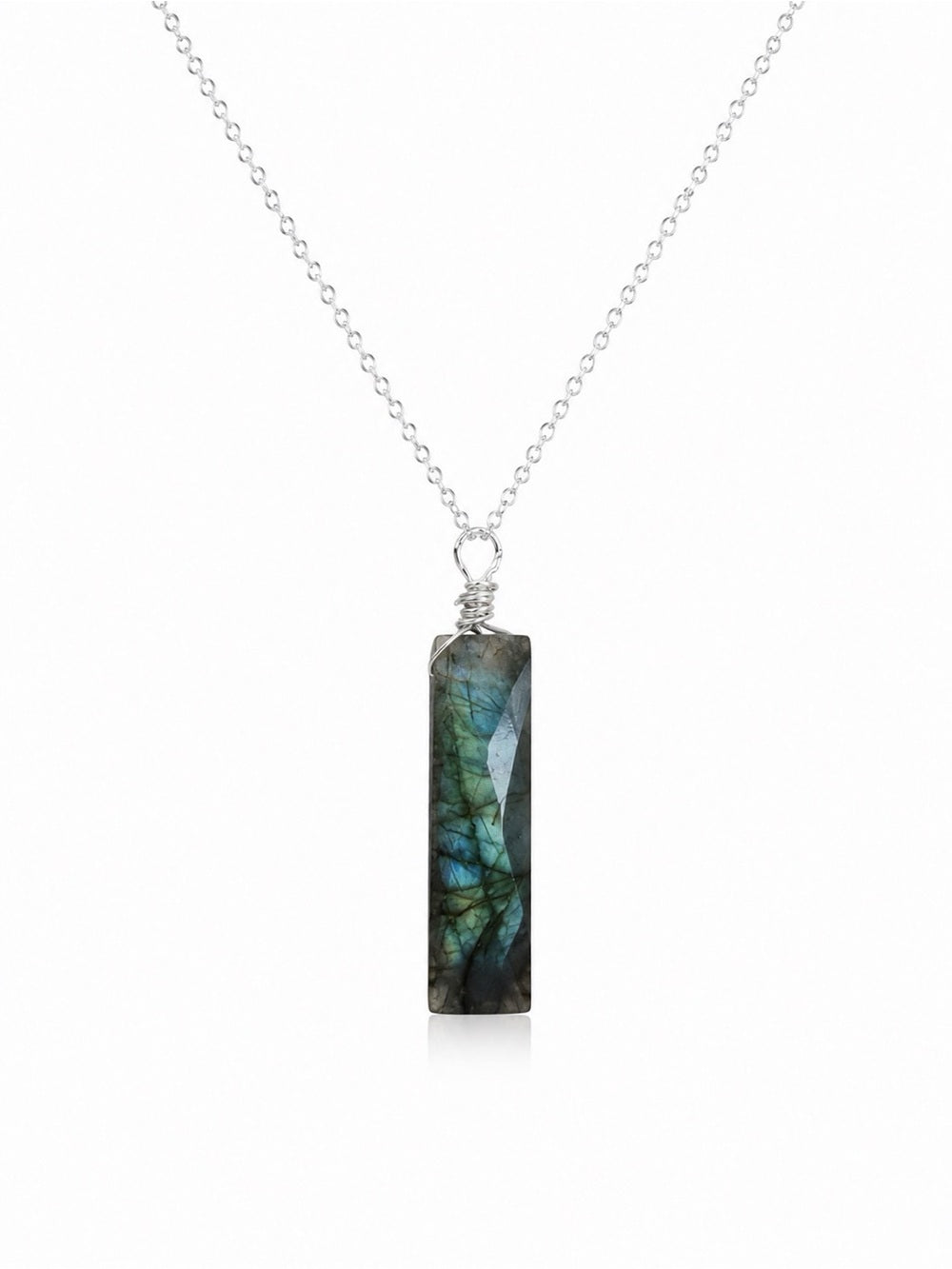 N77231 Labradorite Bar Necklace