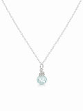 N098 Blue Topaz Onion Cut Necklace