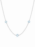 N099 Blue Topaz Triple Station Necklace
