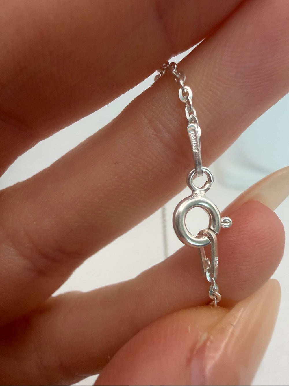 N099 Blue Topaz Triple Station Necklace