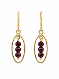 HK070 Purple Garnet Gold Chandelier Earrings