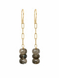 HK2418 Labradorite Gold Earrings