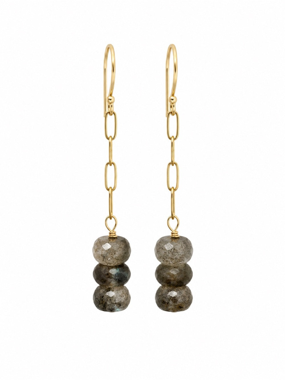 HK2418 Labradorite Gold Earrings