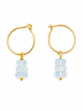 HP071 Ethiopian Opal Rondelle Gold Hoops