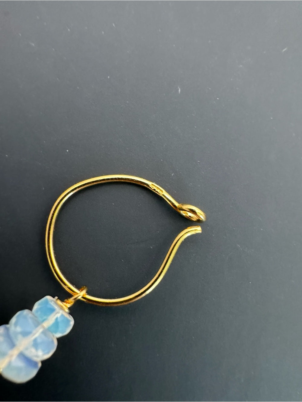 HP071 Ethiopian Opal Rondelle Gold Hoops