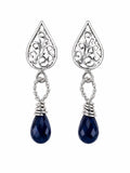 P062 Sapphire Lace Teardrop Stud Earrings