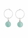 HP046 Amazonite Coin Mini Hoops