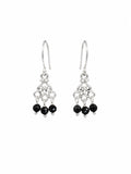 4K012 Black Chandelier Hook Earrings