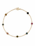 B043 Rainbow Tourmaline Gold Bracelet