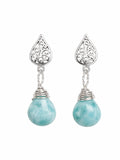 P038 Larimar Vintage Stud Earrings