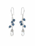 HK217 Aquamarine Moonstone Hook Earrings
