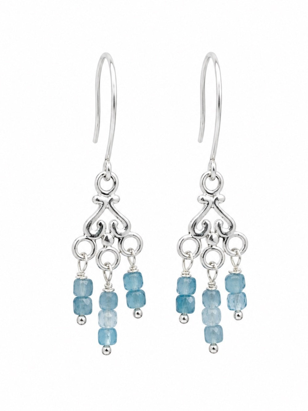 HK1924 Aquamarine Hook Earrings