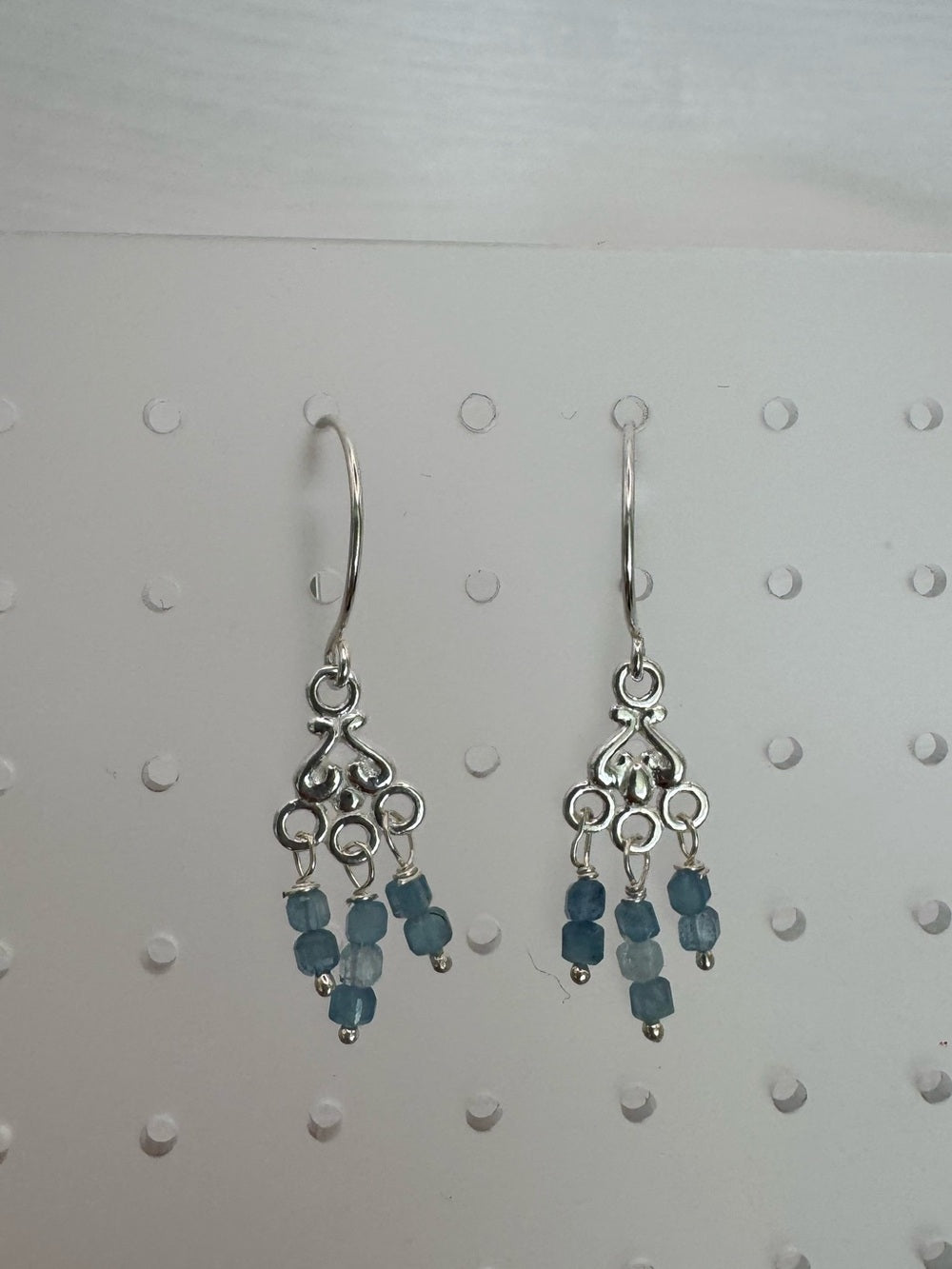HK1924 Aquamarine Hook Earrings