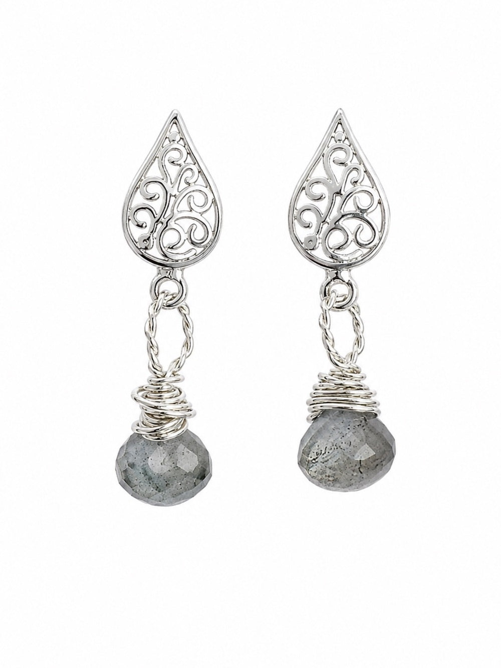 P0011 Moss Aquamarine Vintage Stud Earrings