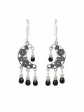 HK068 Sapphire Moon Hook Earrings
