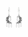 HK092 Moonstone Moon Hook Earrings