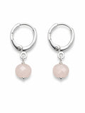 HG24801 Rose Quartz Silver Huggies