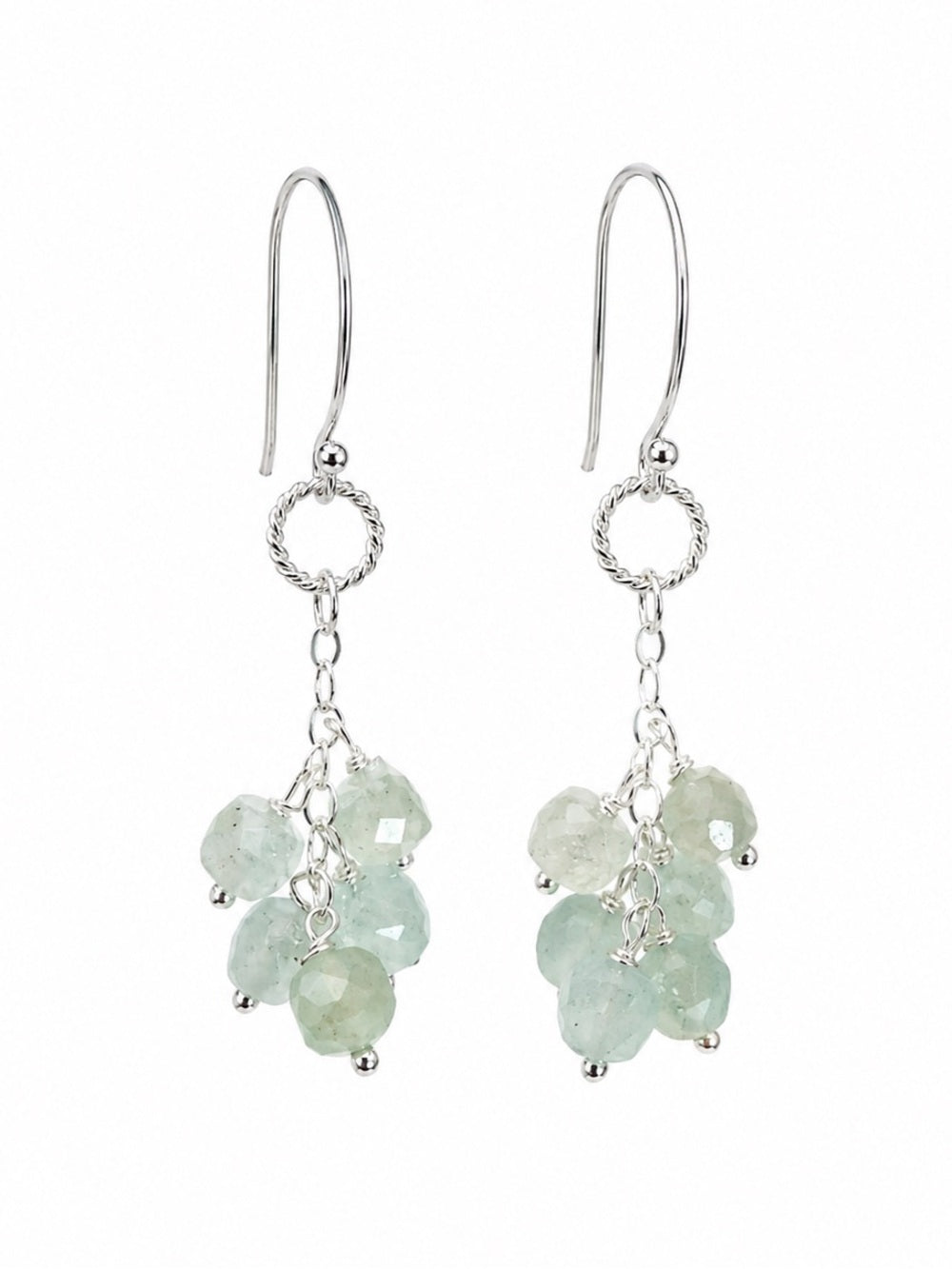 HK0030 Aquamarine Hook Earrings