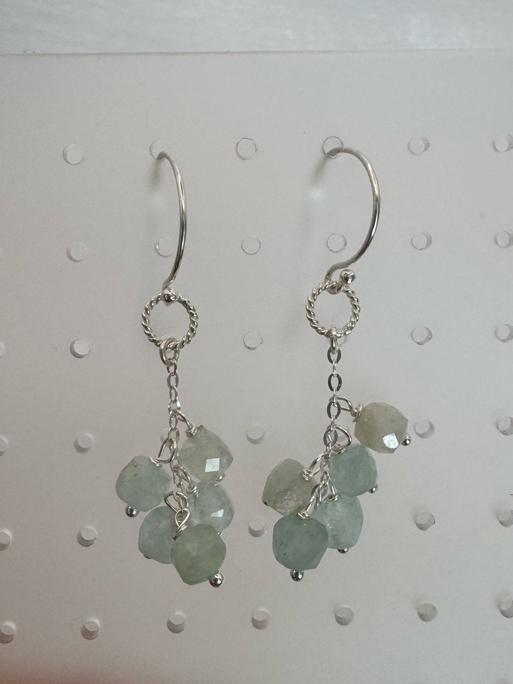 HK0030 Aquamarine Hook Earrings