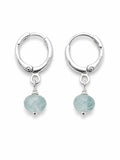 HG245 Aquamarine Silver Huggies