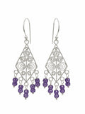 HK088 Tanzanite Chandelier Hook Earrings