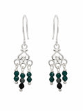 HK073 Blue Tourmaline Chandelier Hook Earrings