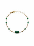 Handmade Chrysoprase Gold Bracelet