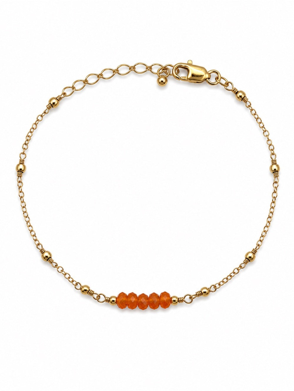 Handmade Carnelian Gold Bracelet