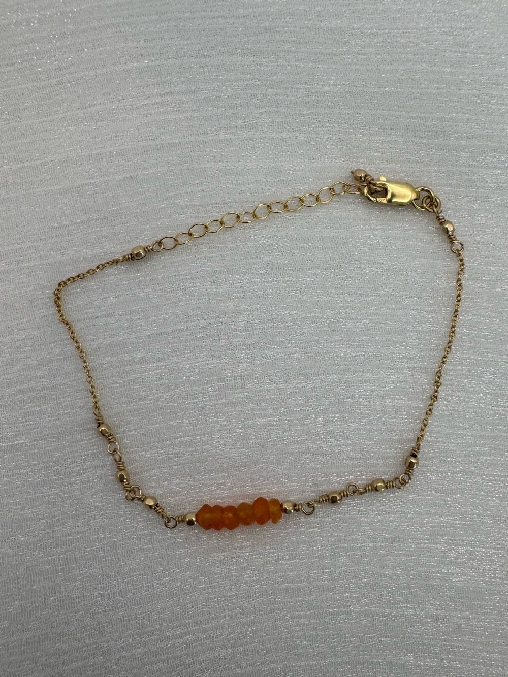 Handmade Carnelian Gold Bracelet