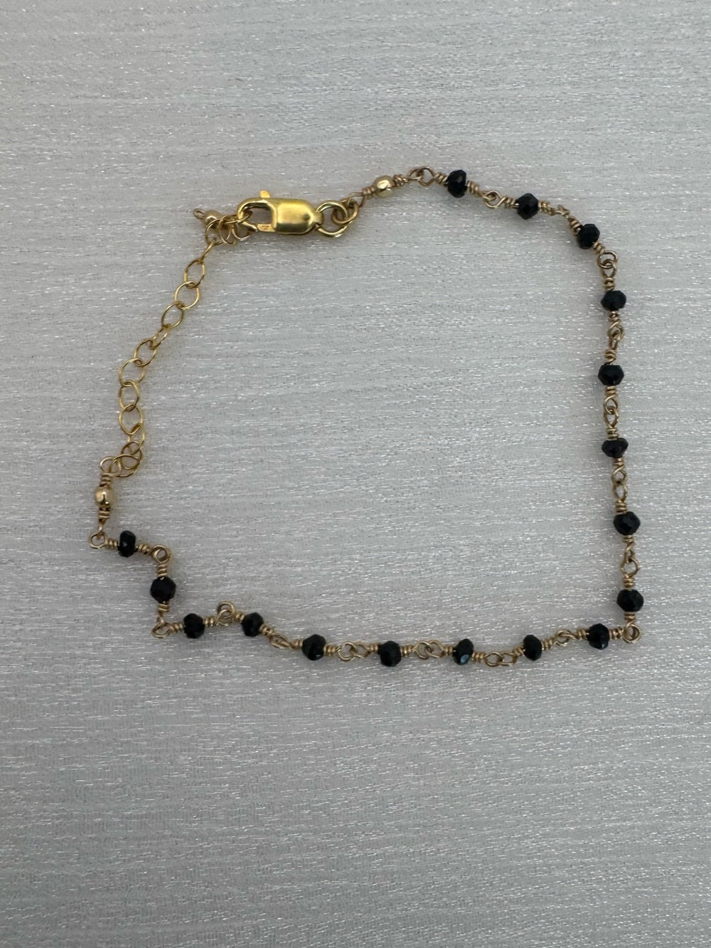 Handmade Black Onyx Gold Bracelet