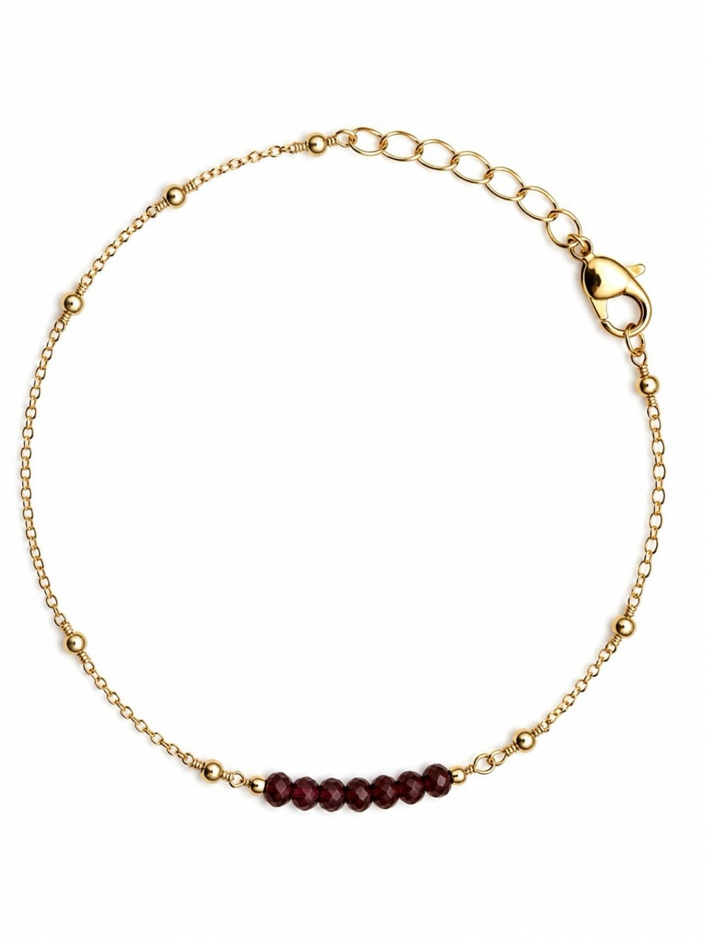 Handmade Garnet Gold Bracelet