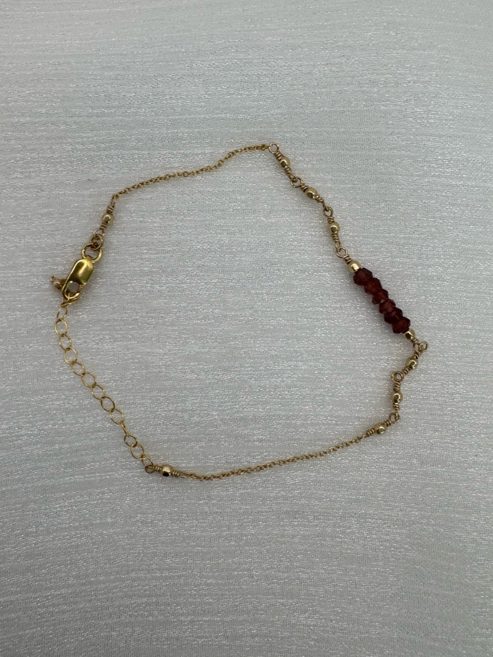 Handmade Garnet Gold Bracelet