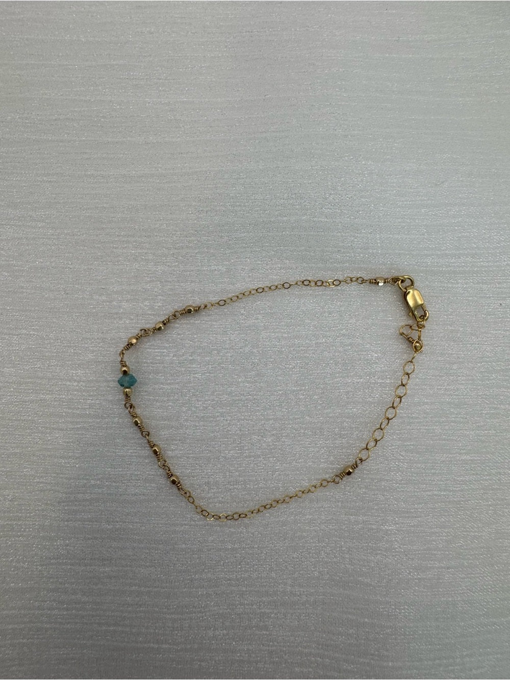 Handmade Aquamarine Gold Bracelet