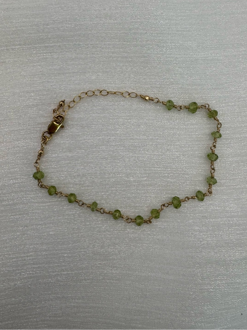 Handmade Peridot Gold Bracelet