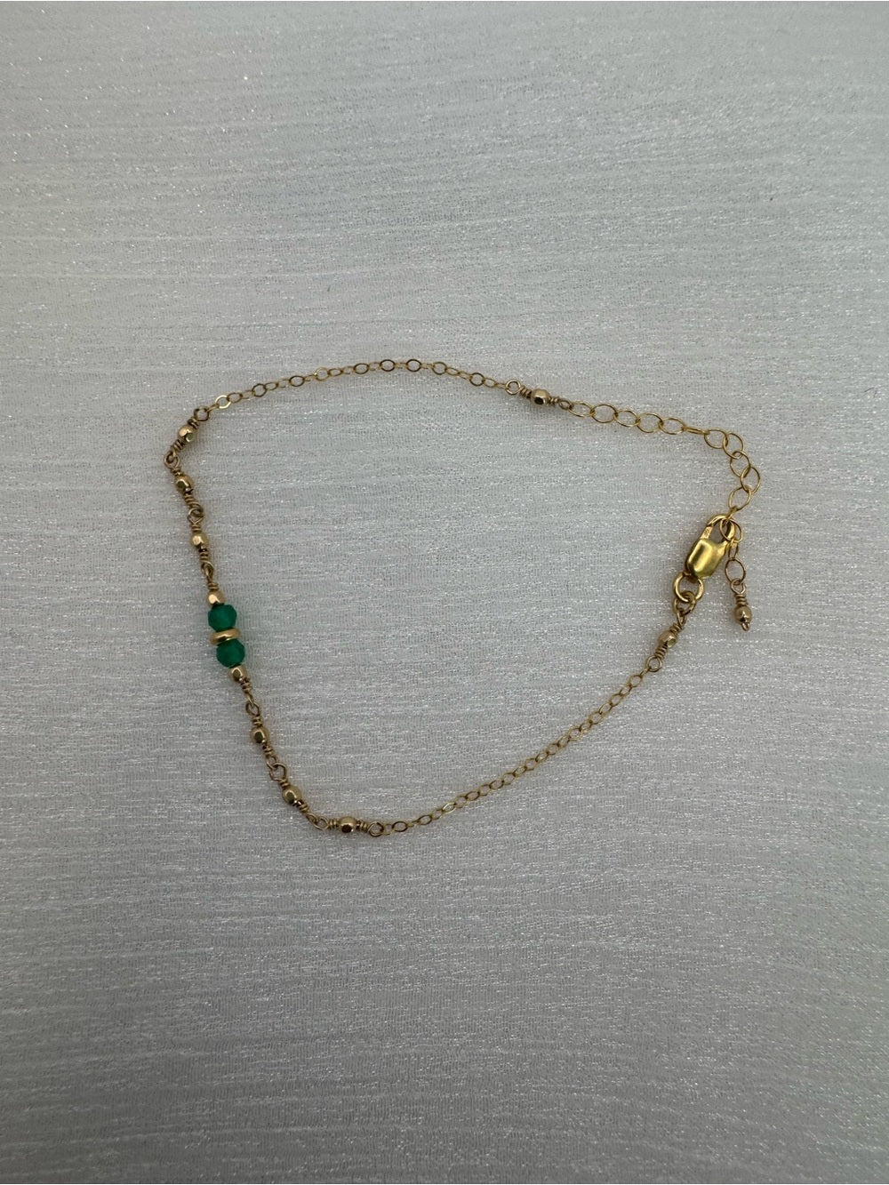 Handmade Chrysoprase Gold Bracelet
