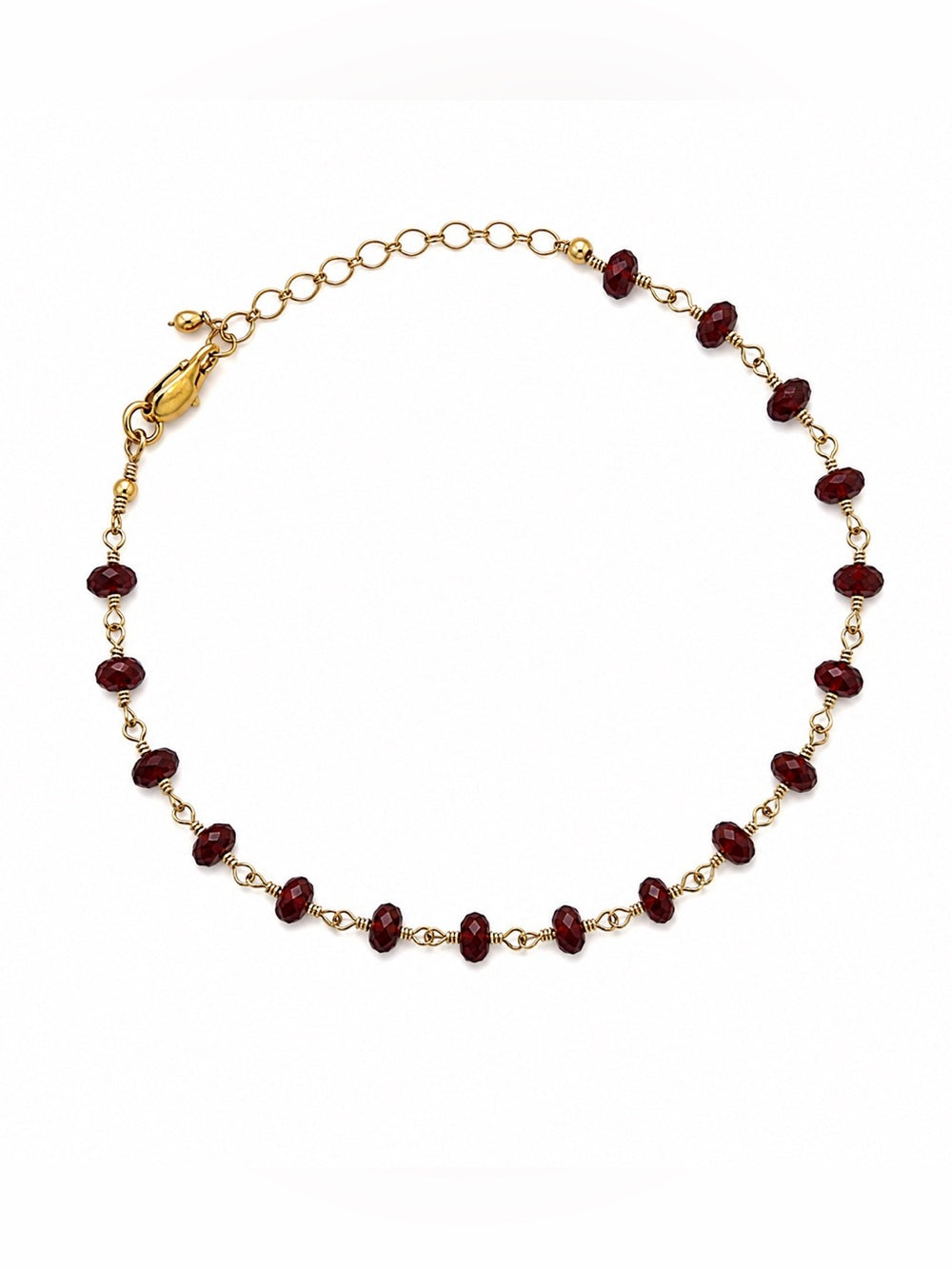 Handmade Garnet Gold Bracelet