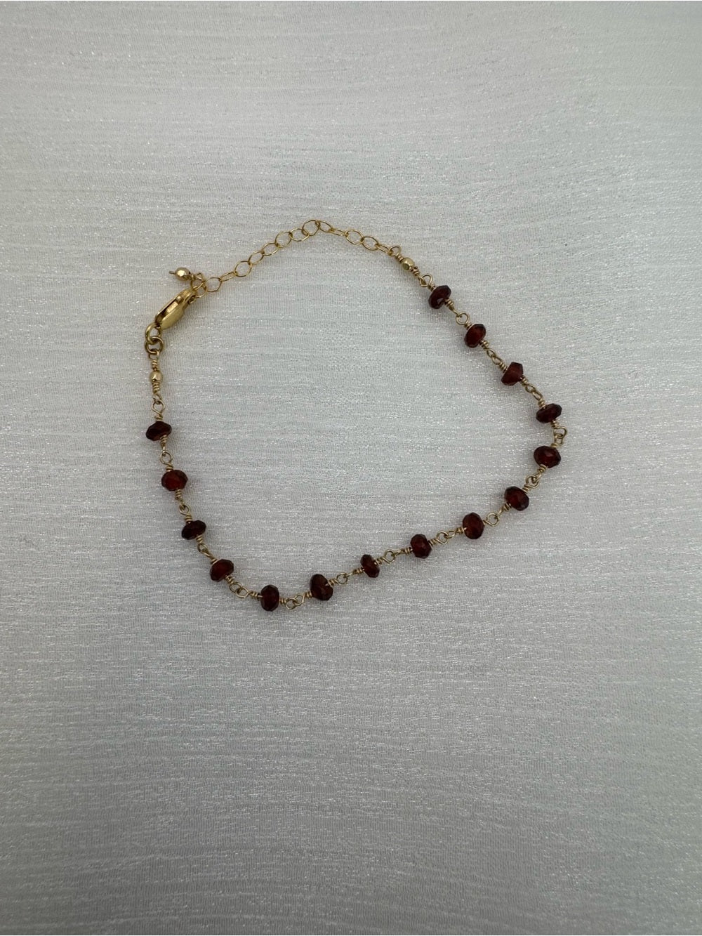 Handmade Garnet Gold Bracelet