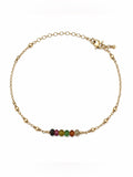 Handmade Rainbow Tourmaline Gold Bracelet