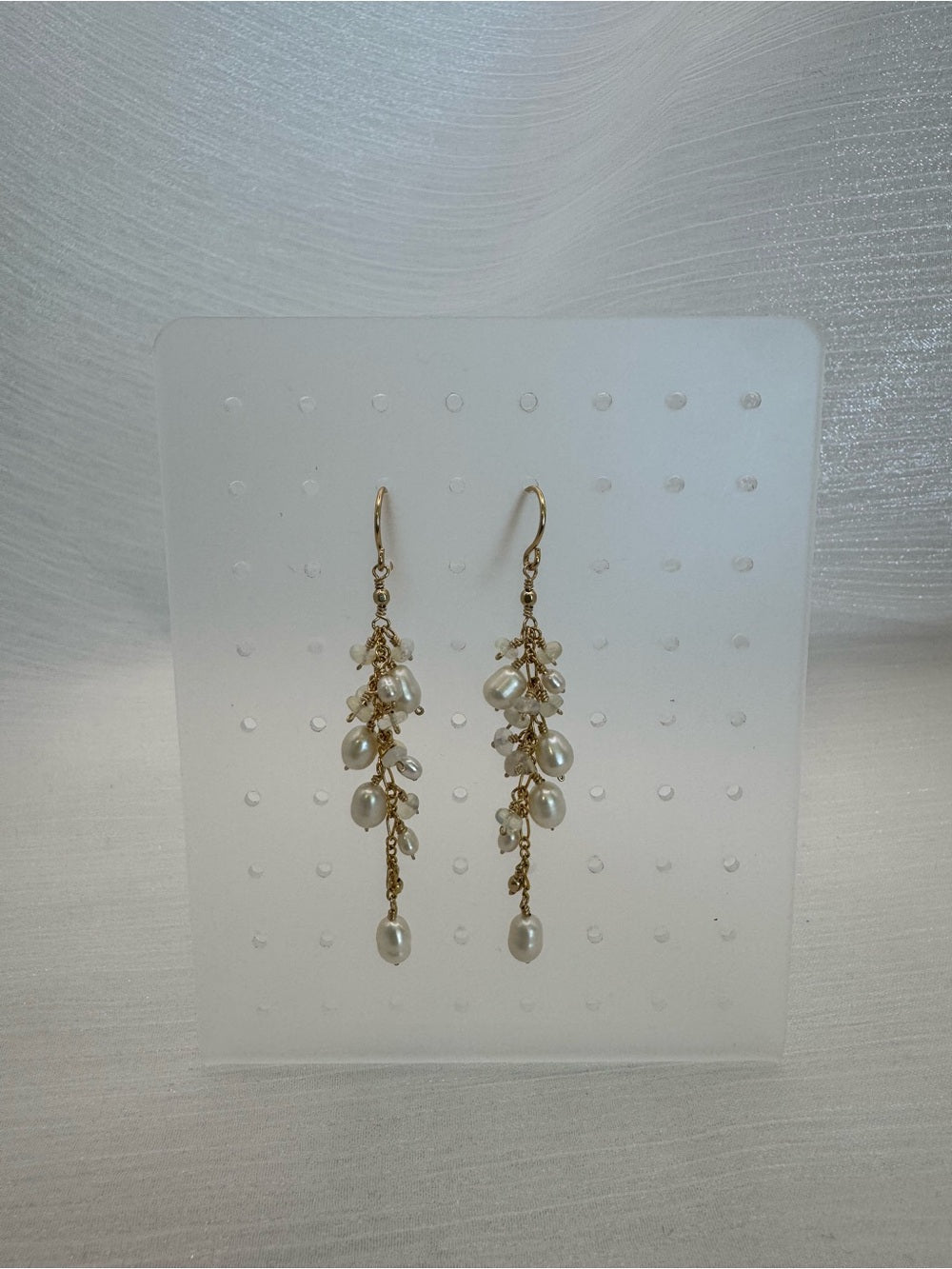 Ethiopian Opal & Freshwater Pearl Dangle Earrings