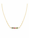 Rainbow Tourmaline Row Chain Necklace