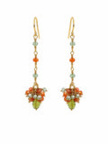 Green Celestial Dangle Hook Earrings