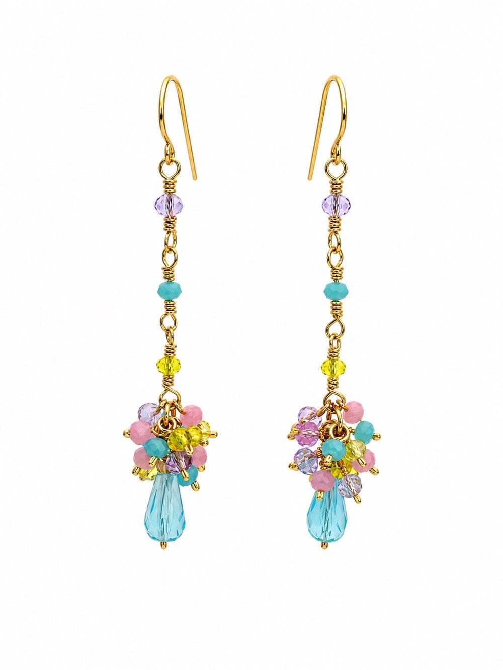 Blue Celestial Dangle Hook Earrings