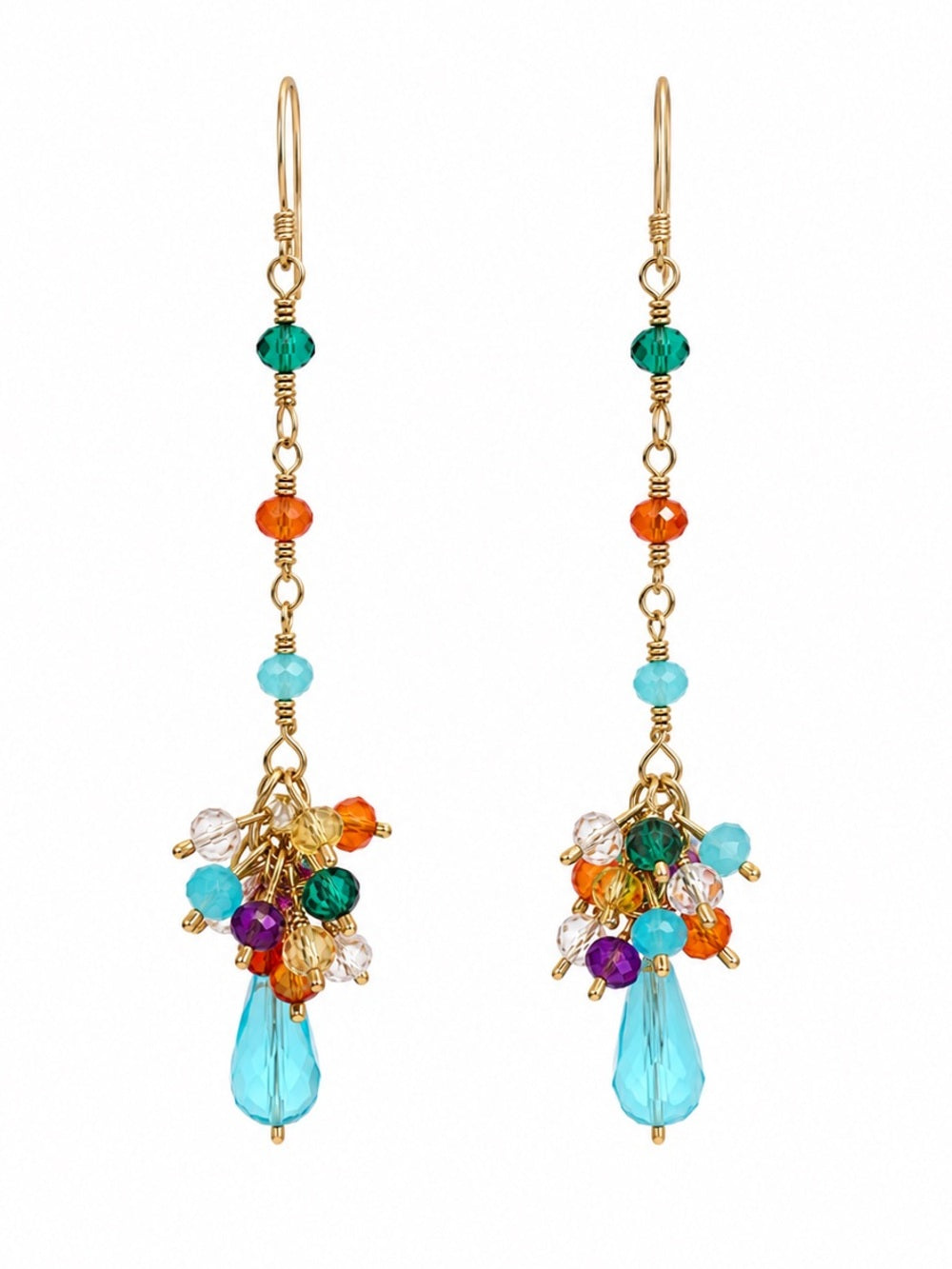 Blue Celestial Dangle Hook Earrings