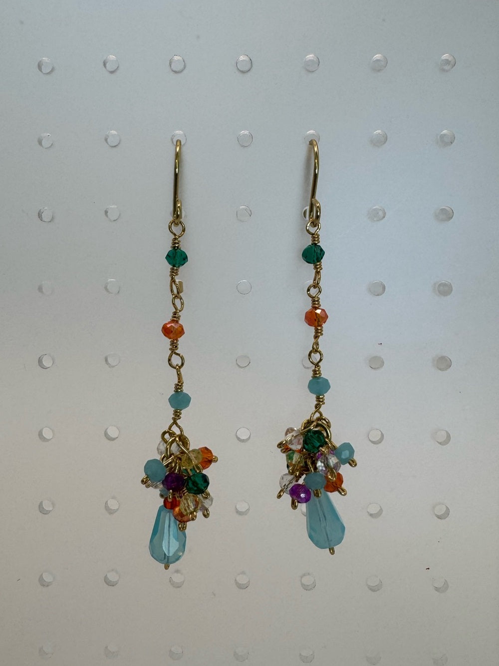Blue Celestial Dangle Hook Earrings