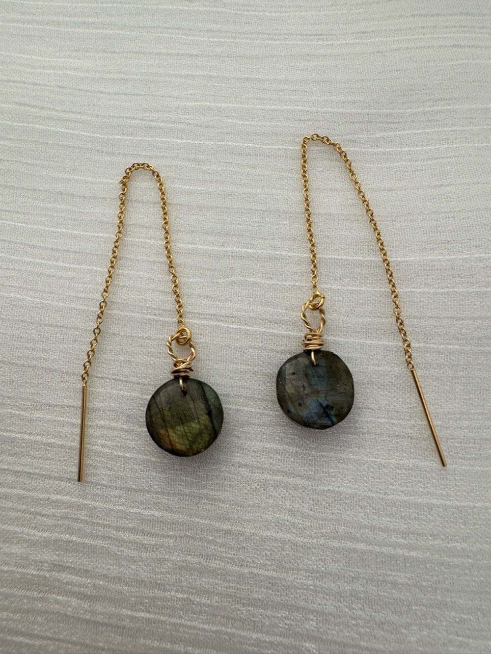 TH0060 Labradorite Round Threaders